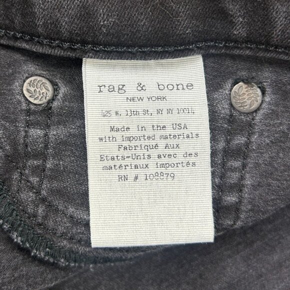 Rag & Bone High Rise Jegging Distressed Womens 30 Black Skinny Leg FIve Pocket - Picture 9 of 11